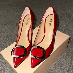 Michael Kors red leather heels - size 8M